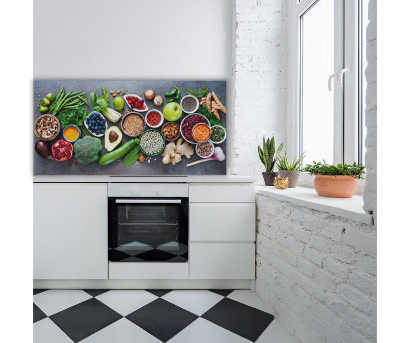 Küchenrückwand Motiv Kochzutaten 6mm in 90 x 60 cm | Glas Star
