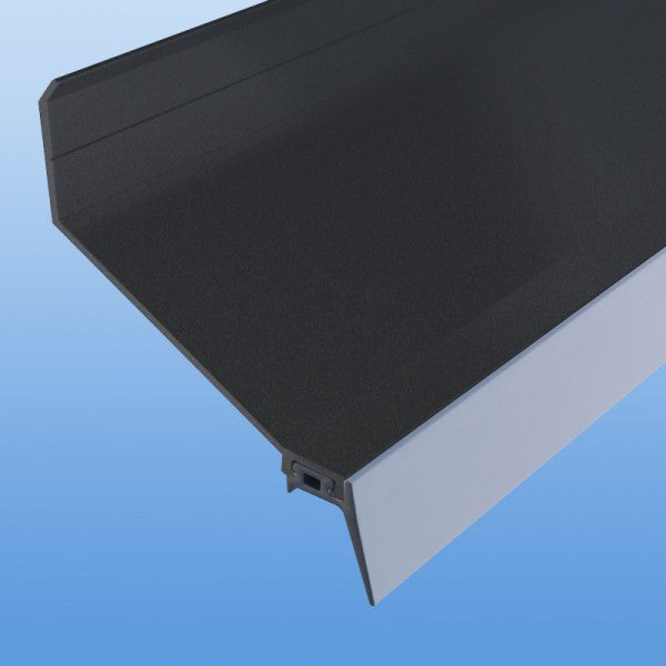 Wandanschluss-Profil anthrazit mit Dichtung für VSG Glas