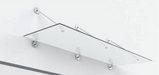 Glasvordach mit Zugstangen 250 x 90 cm, mattes Sicherheitsglas mit 17,52 mm Glasstärke | Glas Star